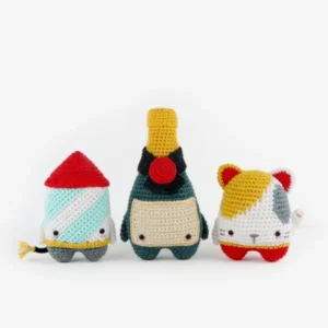 Christmas Crochet Patterns: Bottle, Rocket & Lucky Cat