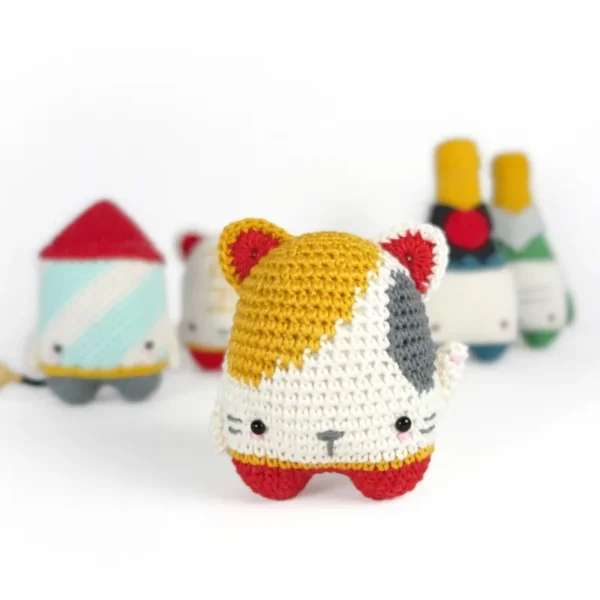 Christmas Crochet Patterns: Bottle, Rocket & Lucky Cat