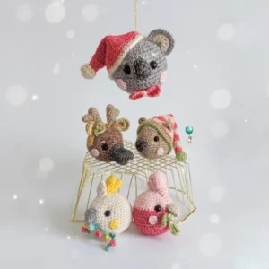 4 Australian Animal Crochet Pattern Christmas Bauble Set