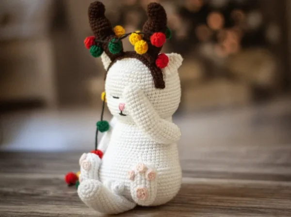 Christmas Cat deer Crochet Amigurumi Easy DIY - Image 5