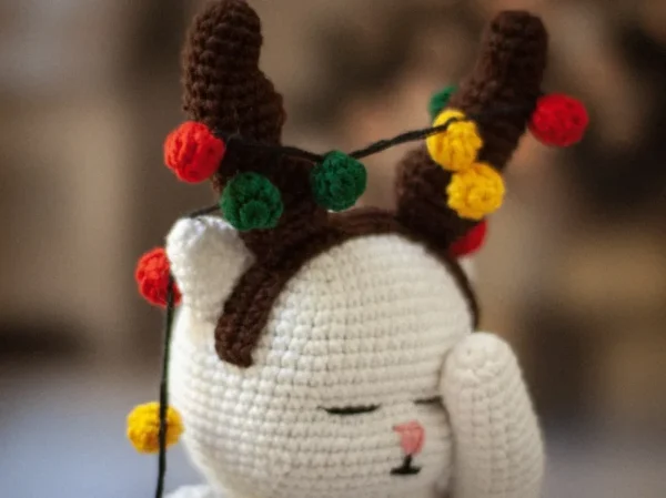 Christmas Cat Deer Crochet Amigurumi Pattern