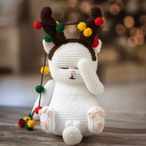 Christmas Cat Deer Crochet Amigurumi Pattern