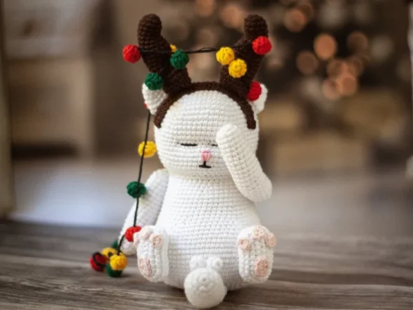 Christmas Cat Deer Crochet Amigurumi Pattern