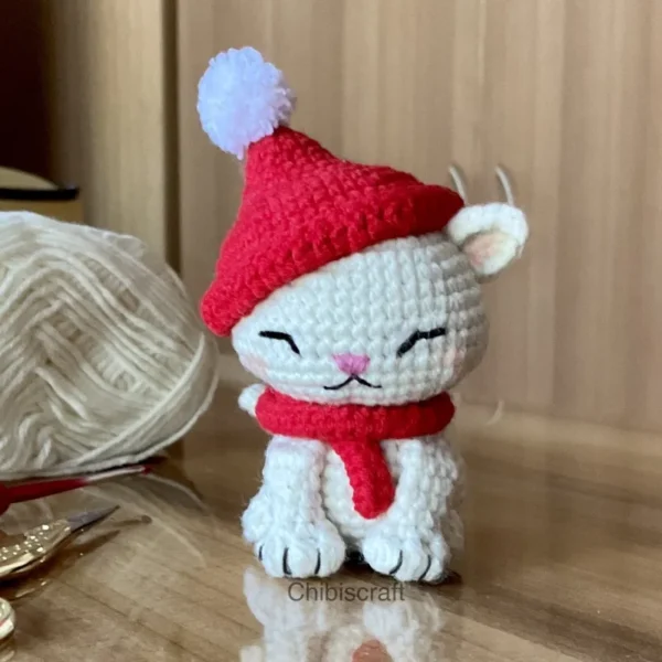 Christmas Kitty Crochet Amigurumi Pattern Easy DIY