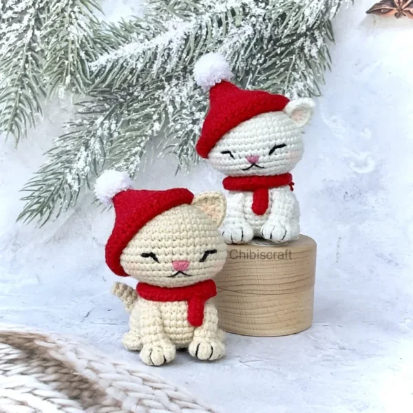 Christmas Kitty Crochet Amigurumi Pattern Easy DIY