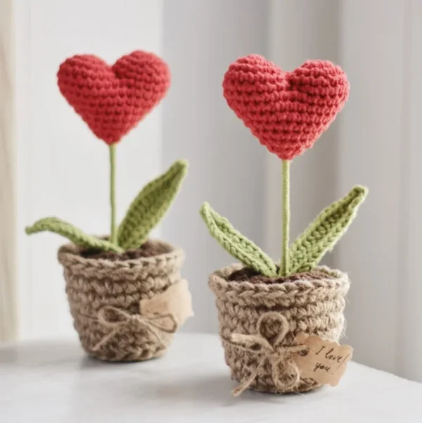 Crochet Plant Pattern – Red Heart Valentine Design Easy DIY